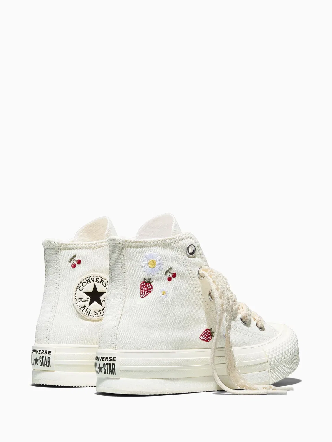 Кеды Converse Chuck Taylor EVA Lift Strawberry Print, белые — фото 4