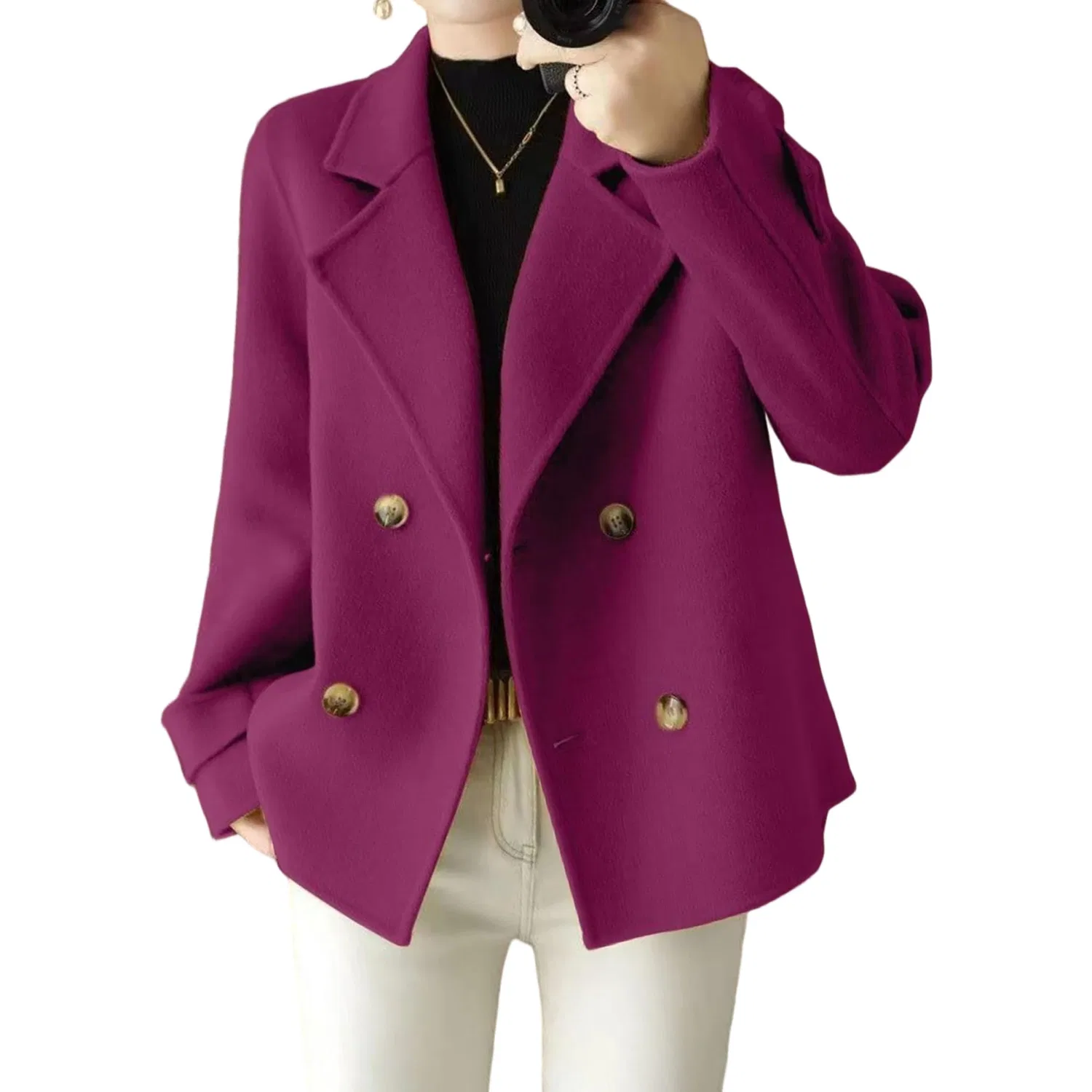 Женское пальто с двубортной застежкой Belfast Fleece Peacoat, purple