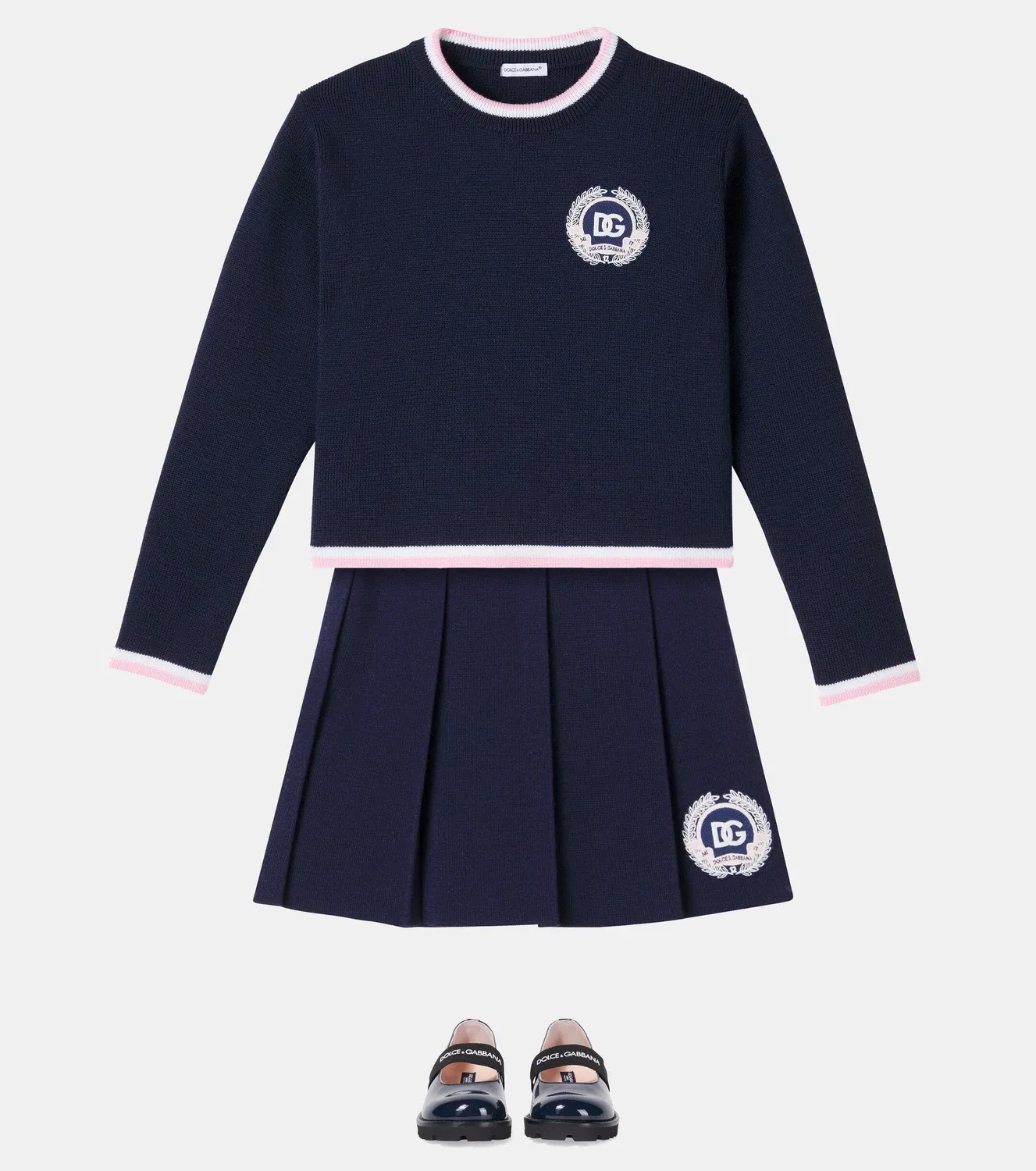 Свитер из шерсти с длинным рукавом Dolce&Gabbana Kids, синий — фото 2