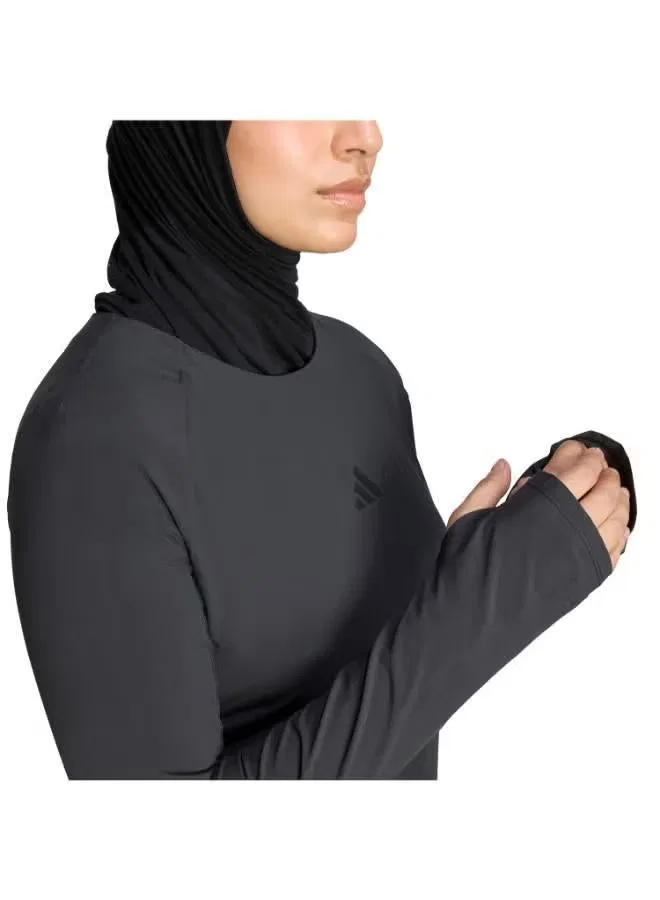Топ с длинным рукавом D4T workout cover up Adidas, черный — фото 3