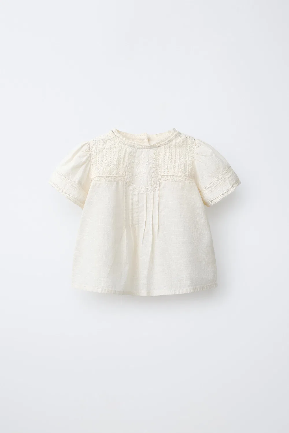 Рубашка с вышивкой ZARA, Ecru