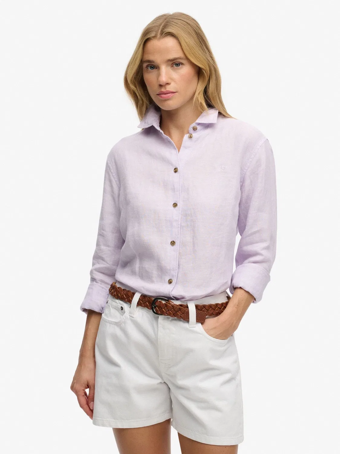 Рубашка свободного кроя, льняная Superdry, Purple