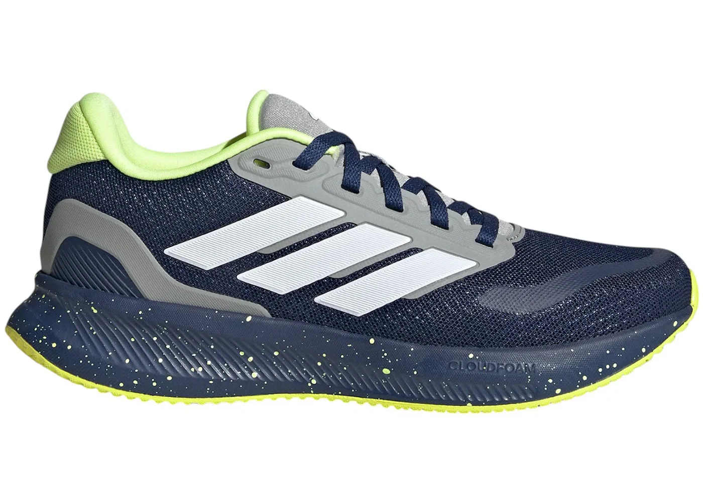 Детские кроссовки для мальчиков с длинным шнурком Adidas Runfalcon 5, Dark Blue Cloud White Mgh Solid Grey