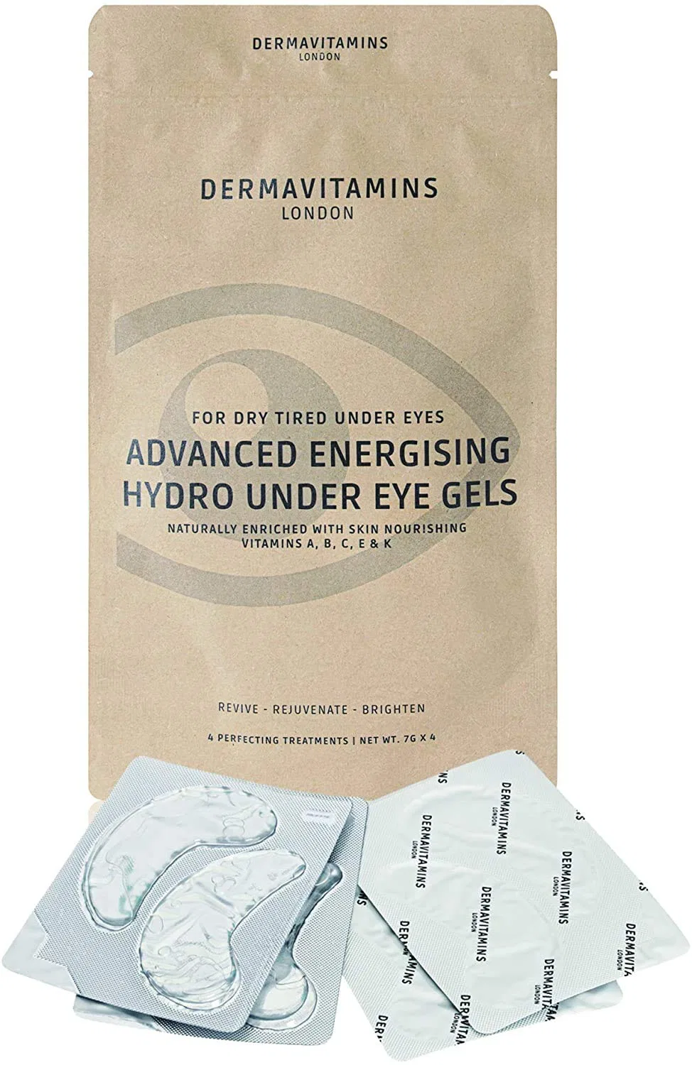 Гель для глаз гидрогелевый Dermavitamins Advanced Energizing Hydro Under Eye Gel Plasters, 4 шт
