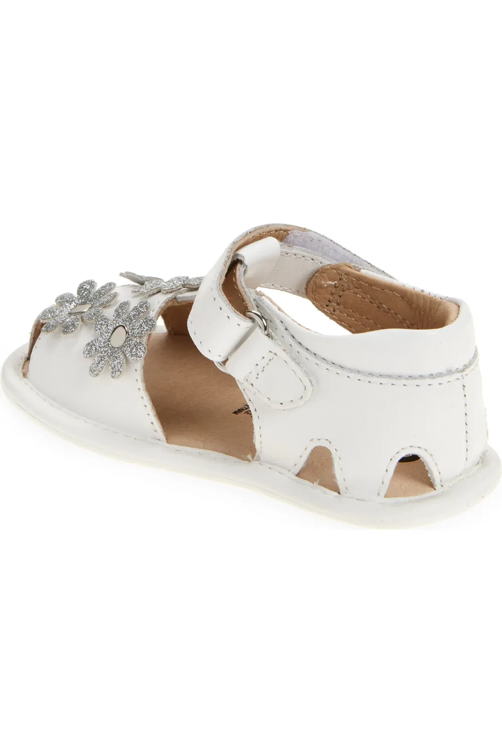 Детские сандалии с цветочными аппликациями Wildflower OLD SOLES, Snow/Glam Argent — фото 2