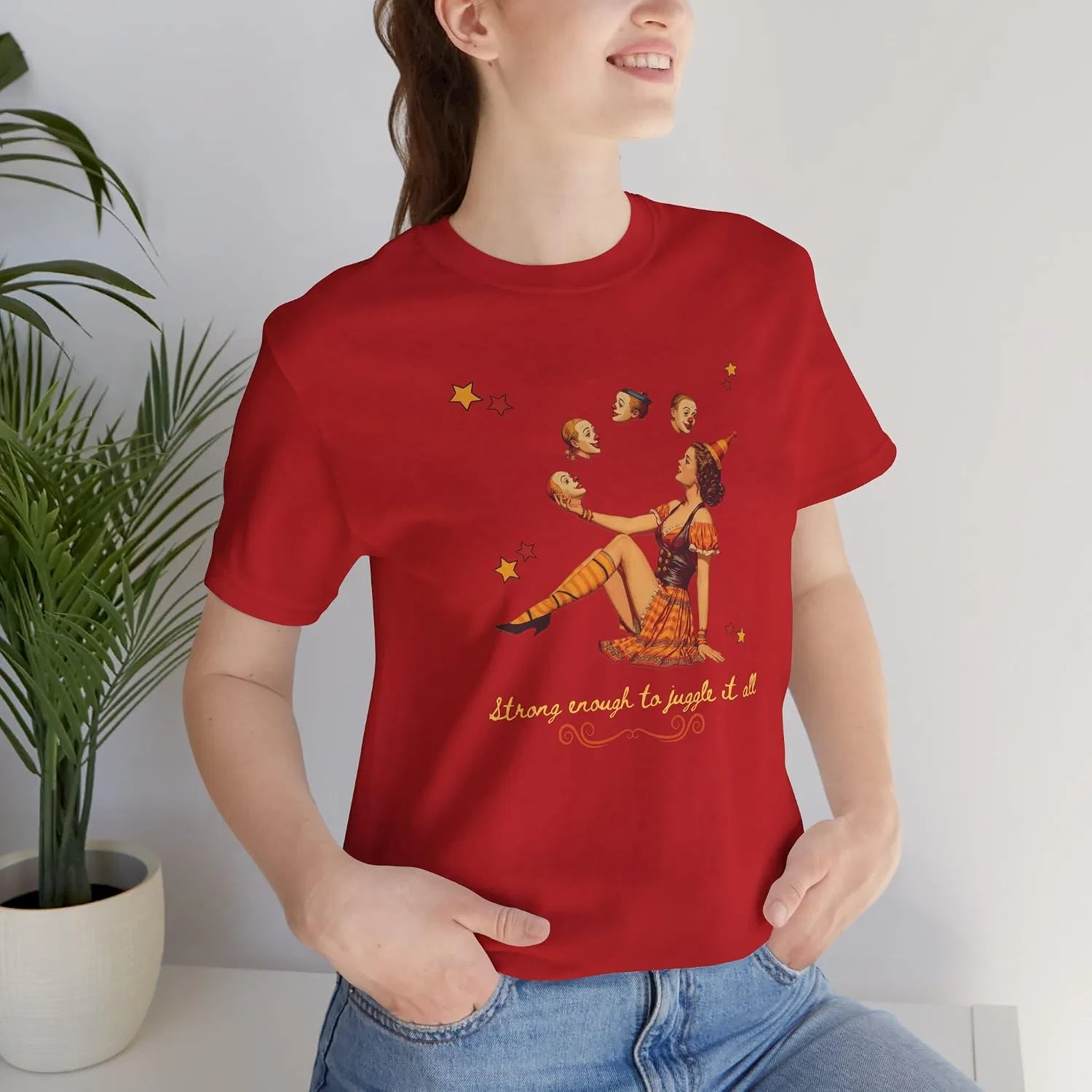 Футболка с цирковым принтом Bella+canvas, Red — фото 2