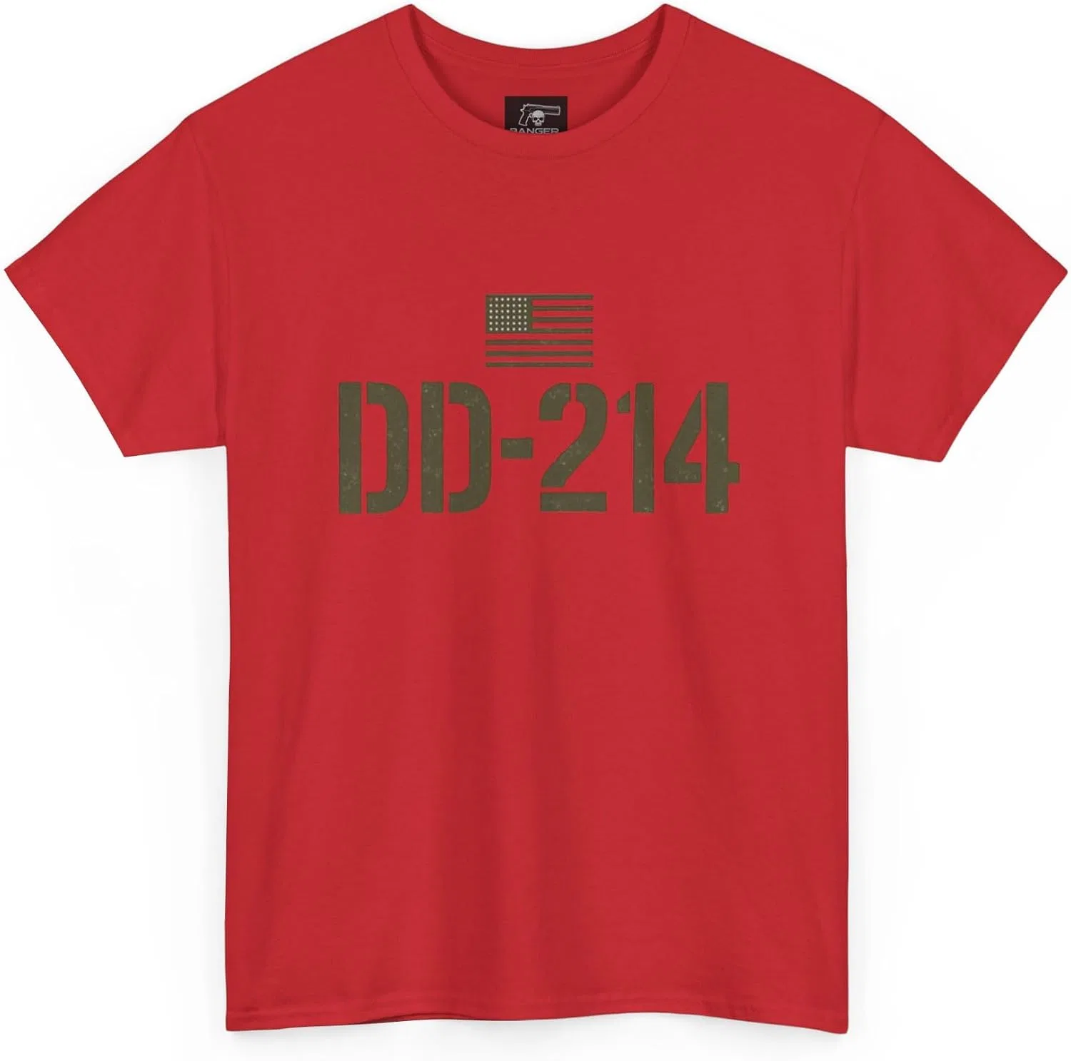 Мужская футболка с принтом DD-214, красный — фото 3