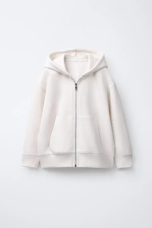 Детский кардиган из футера с капюшоном Basics C.C.L. Coccolin Kids Baby Clup, White