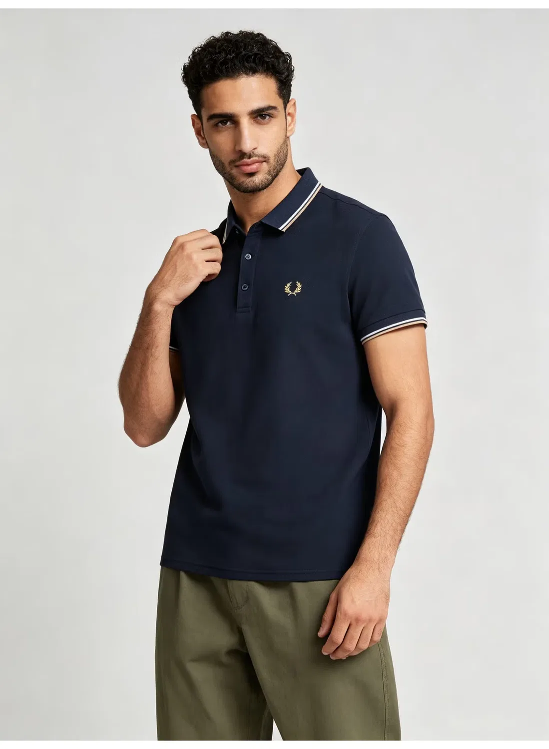 Поло с контрастными полосками Fred Perry, фиолетово-синий