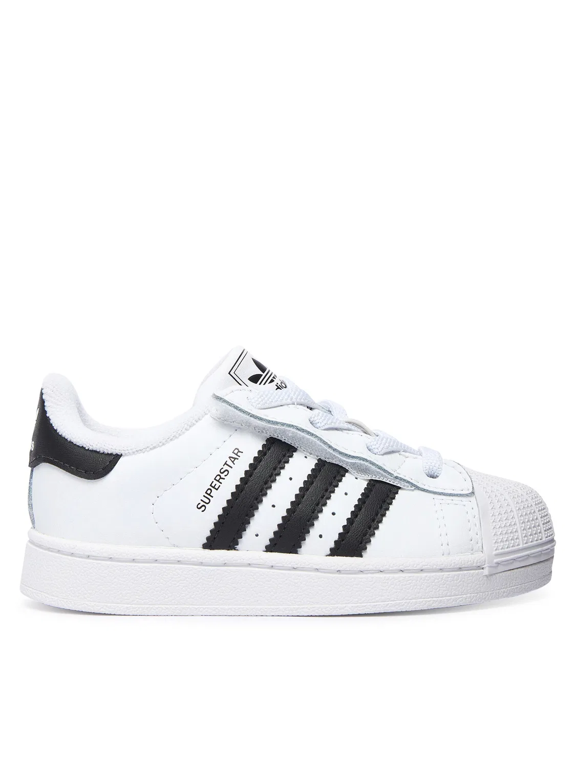 Кроссовки для мальчика Superstar Elastic Lace Adidas, белый