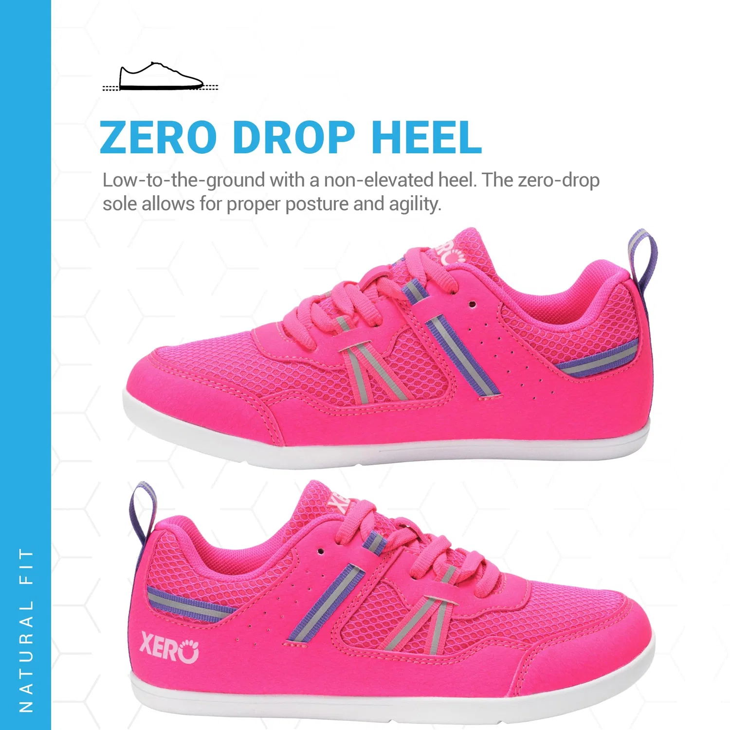 Детские кроссовки для девочек с шнуровкой Pry-pp Xero Shoes, Pink — фото 3