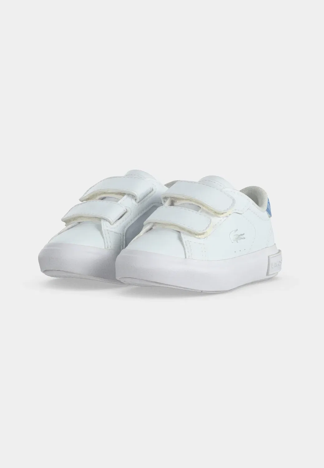 Детские кроссовки на липучках Powercourt унисекс Lacoste, White/Blue — фото 3