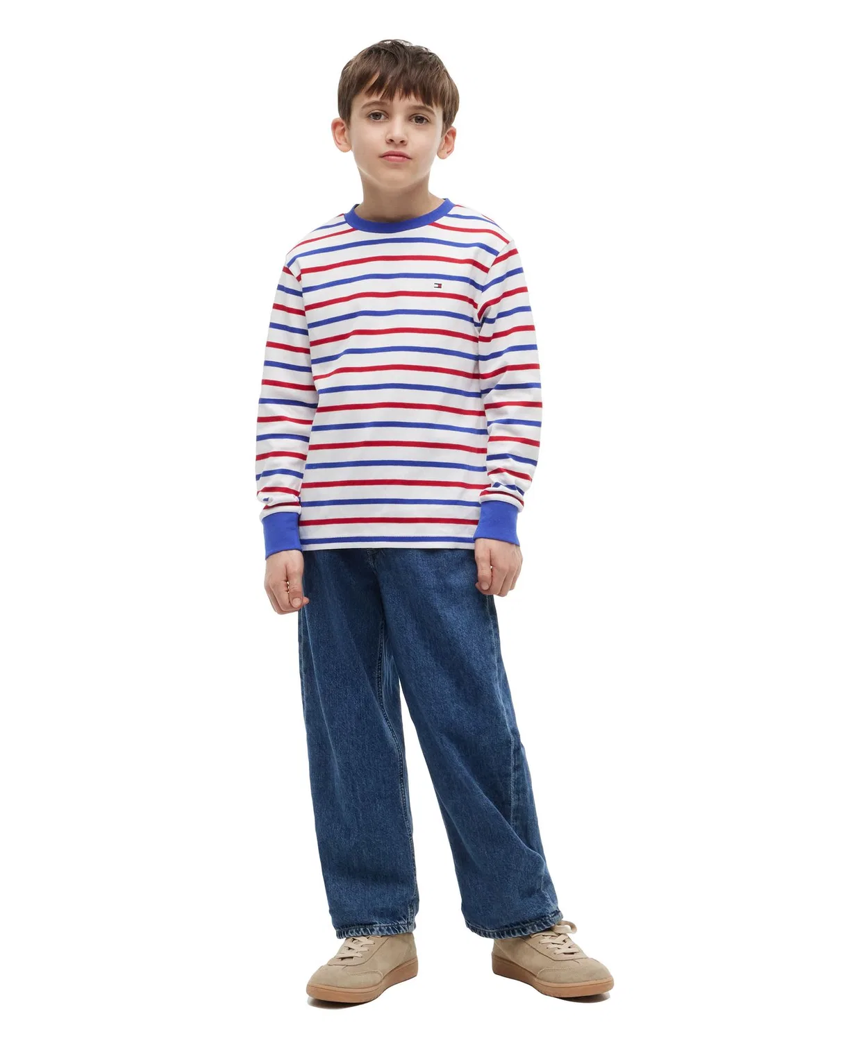 Детская футболка с длинным рукавомв полоску TOMMY HILFIGER, Red — фото 2