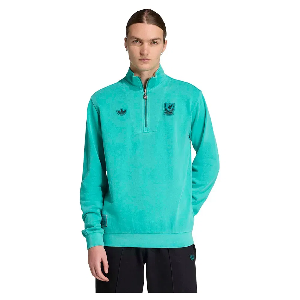Мужской свитшот с полузастежкой-молнией Adidas Liverpool FC Terrace Icons, Green