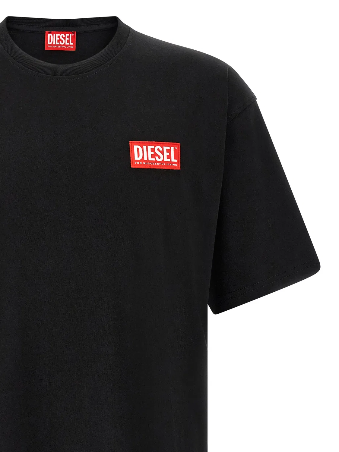 Мужская футболка с принтом Black Cotton Sportswear Diesel, Black — фото 3