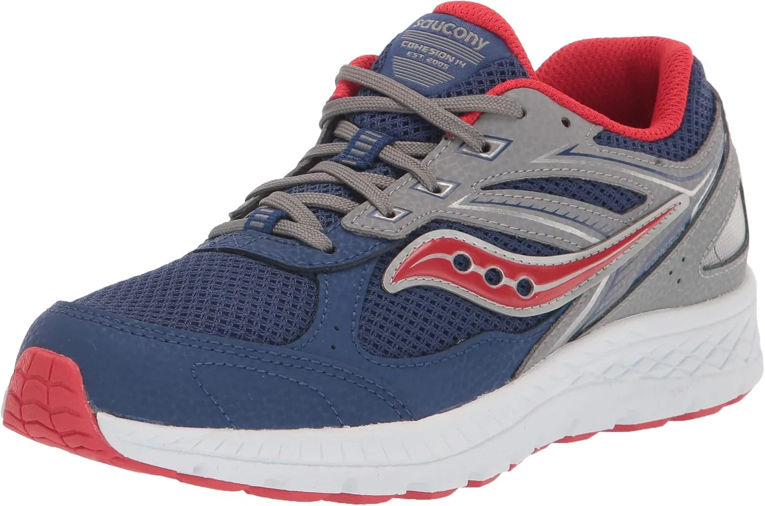 Детские беговые кроссовки для мальчиков Cohesion 14 LTT Saucony, Navy/Red