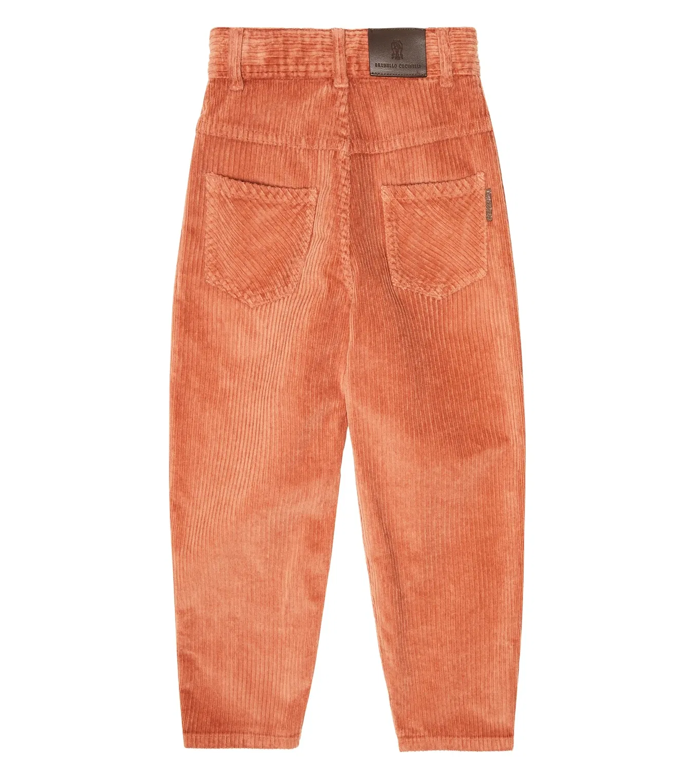 Вельветовые брюки Brunello Cucinelli Kids, оранжевый — фото 4