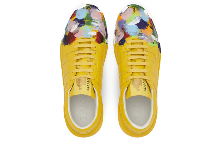 Lanvin Галерея Департмент глиняные лоу-топы желтые, цвет Yellow — фото 4