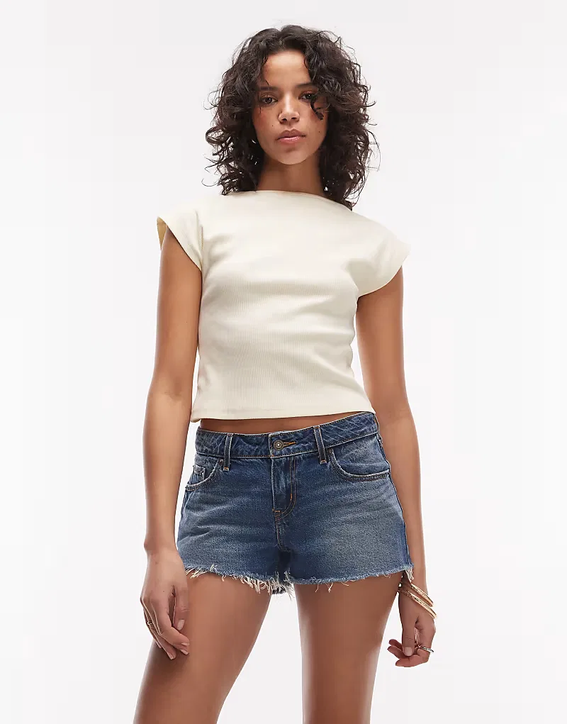 Джинсовые шорты Levi's с низкой посадкой, средне-синий — фото 2