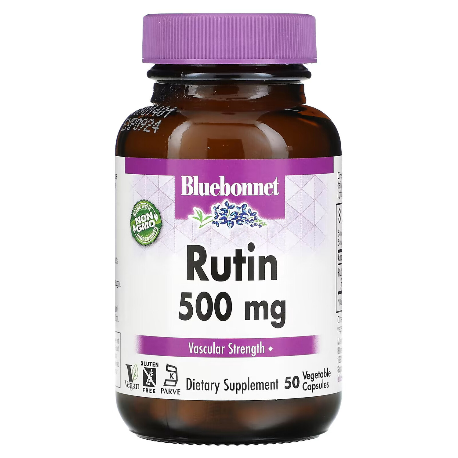 

Bluebonnet Nutrition, рутин, 500 мг, 50 вегетарианских капсул