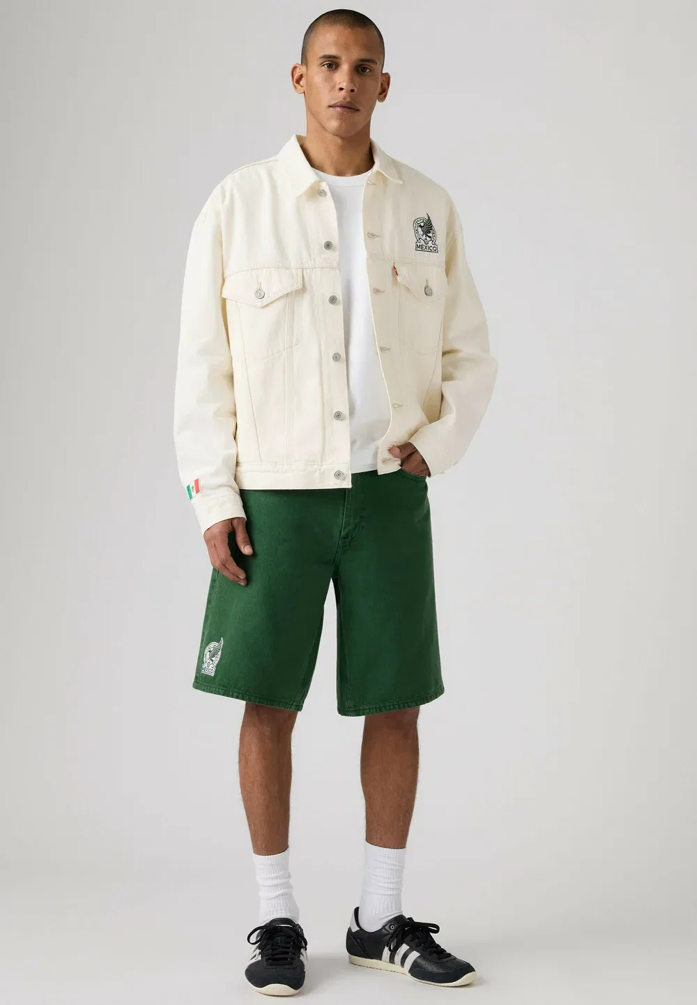Wc 478 baggy short x france 478 baggy - denim shorts Levi'S, X France Baggy S - Greens — фото 2