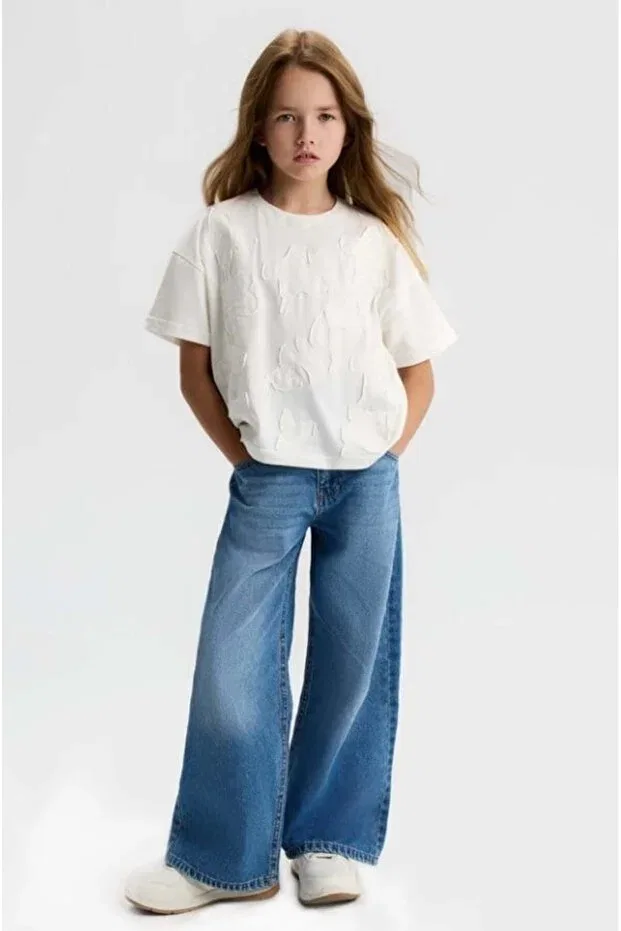 Детская футболка для девочек с принтом Nk Kids, Ecru