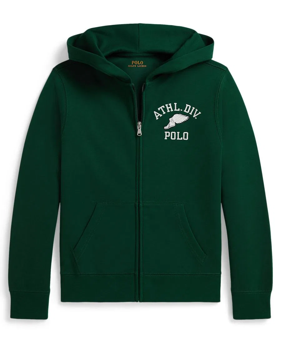 Детский худи с молнией, логотип Polo Ralph Lauren, Hunter Green