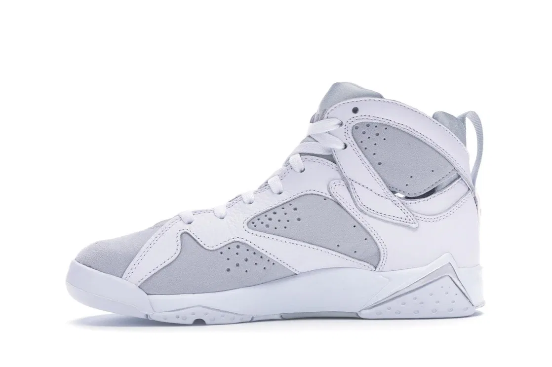 Детские кроссовки для мальчиков с высоким качеством Jordan 7 Retro Jordan, White/Metallic Silver-Pure Platinum — фото 3