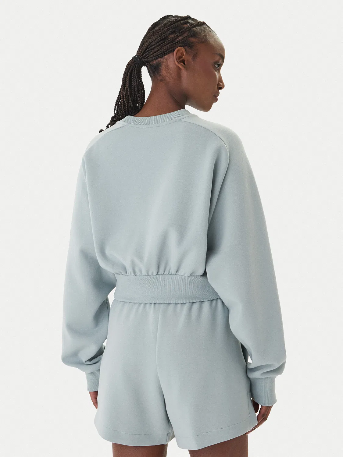 Женский свитшот свободного кроя Soft Lux Adidas, зеленый — фото 3
