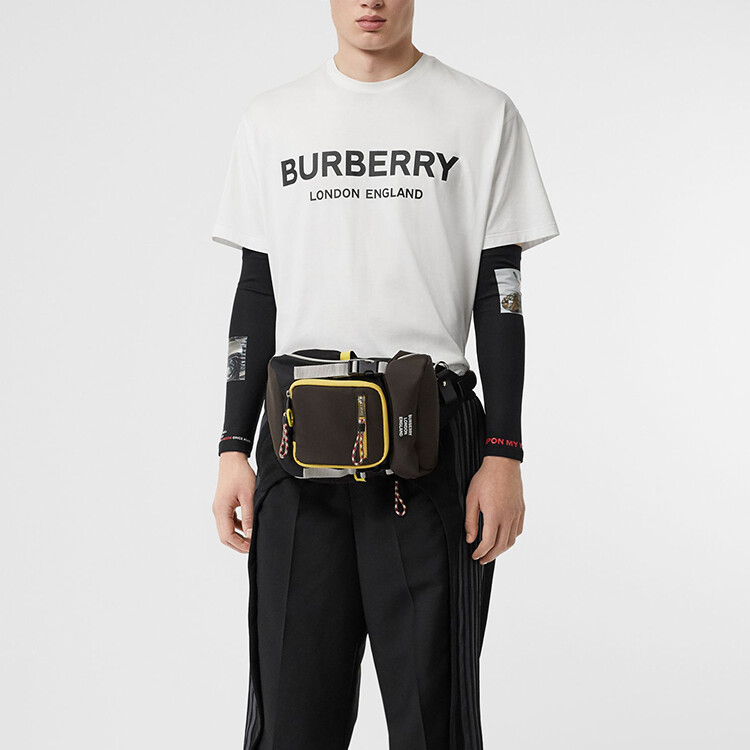Футболка из хлопка Burberry, с логотипом и принтом, белый — фото 2