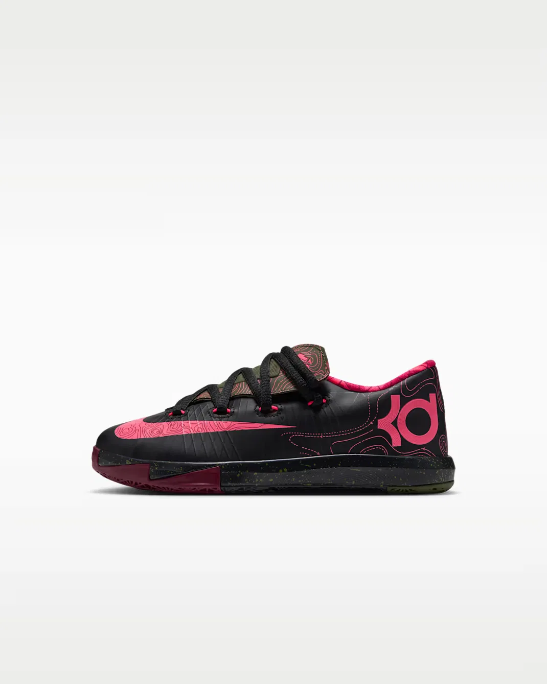 Детские кроссовки KD 6 "Meteorology" Nike, Black/Medium Olive/Noble Red/Atomic Red