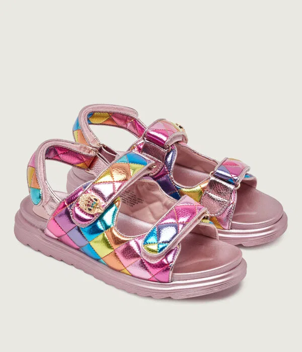Детские сандалии для девочек кожаные MINI ORSON Kurt Geiger, мультиколор — фото 3