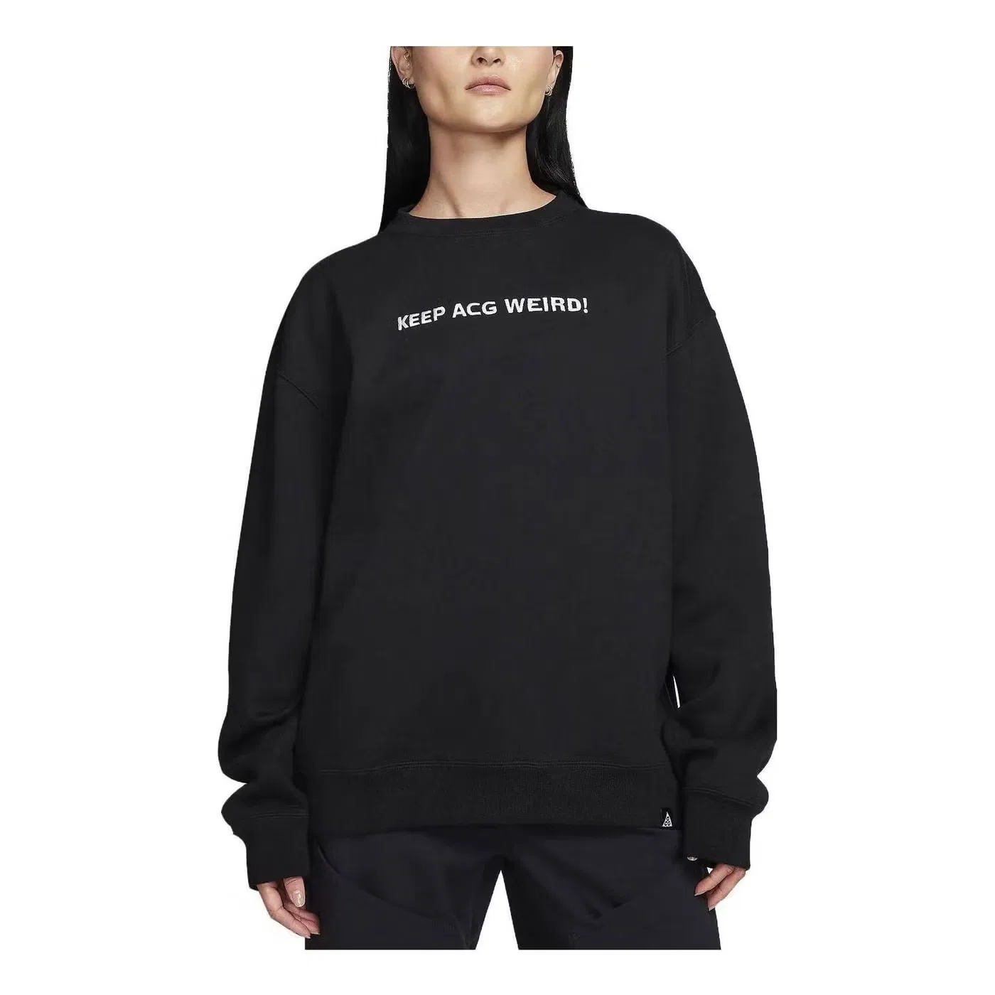 Свитшот с принтом ACG Therma-FIT Fleece Crew Nike, черный