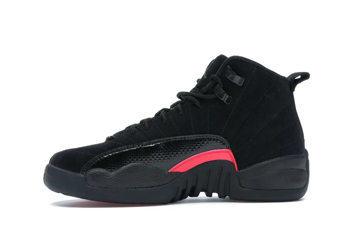 Детский баскетбольный кроссовок с длинным шнурованием Jordan 12 Retro Jordan, Черный/Темно-Серый-Раш-Пинк — фото 3
