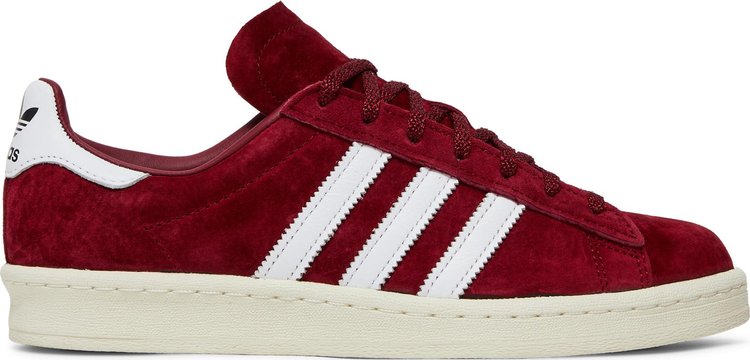 Кроссовки Adidas Campus 80s, бордовый/белый/черный - фото