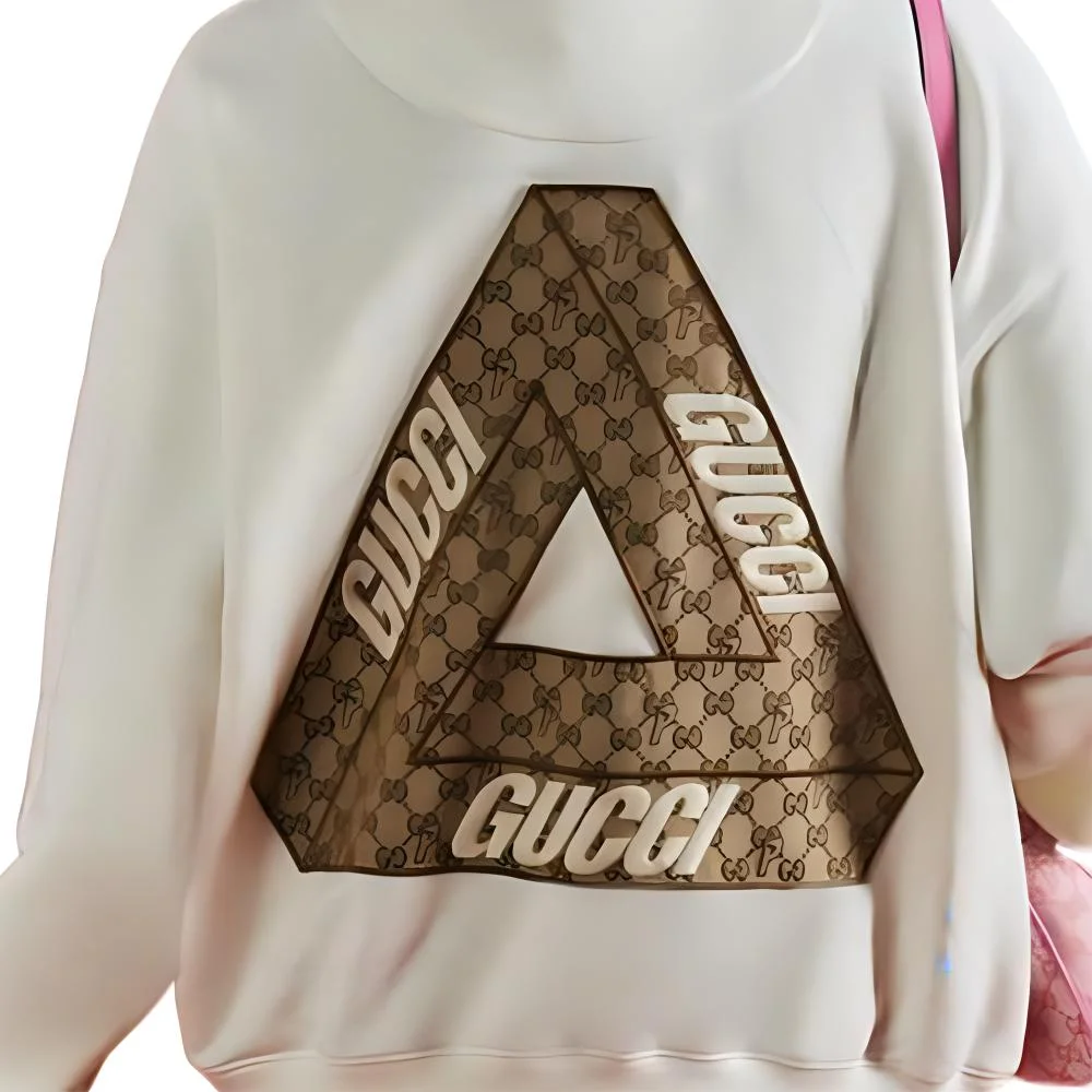 Толстовка PALACE Tri-Ferg GG GUCCI, с нашивкой, экрю — фото 2