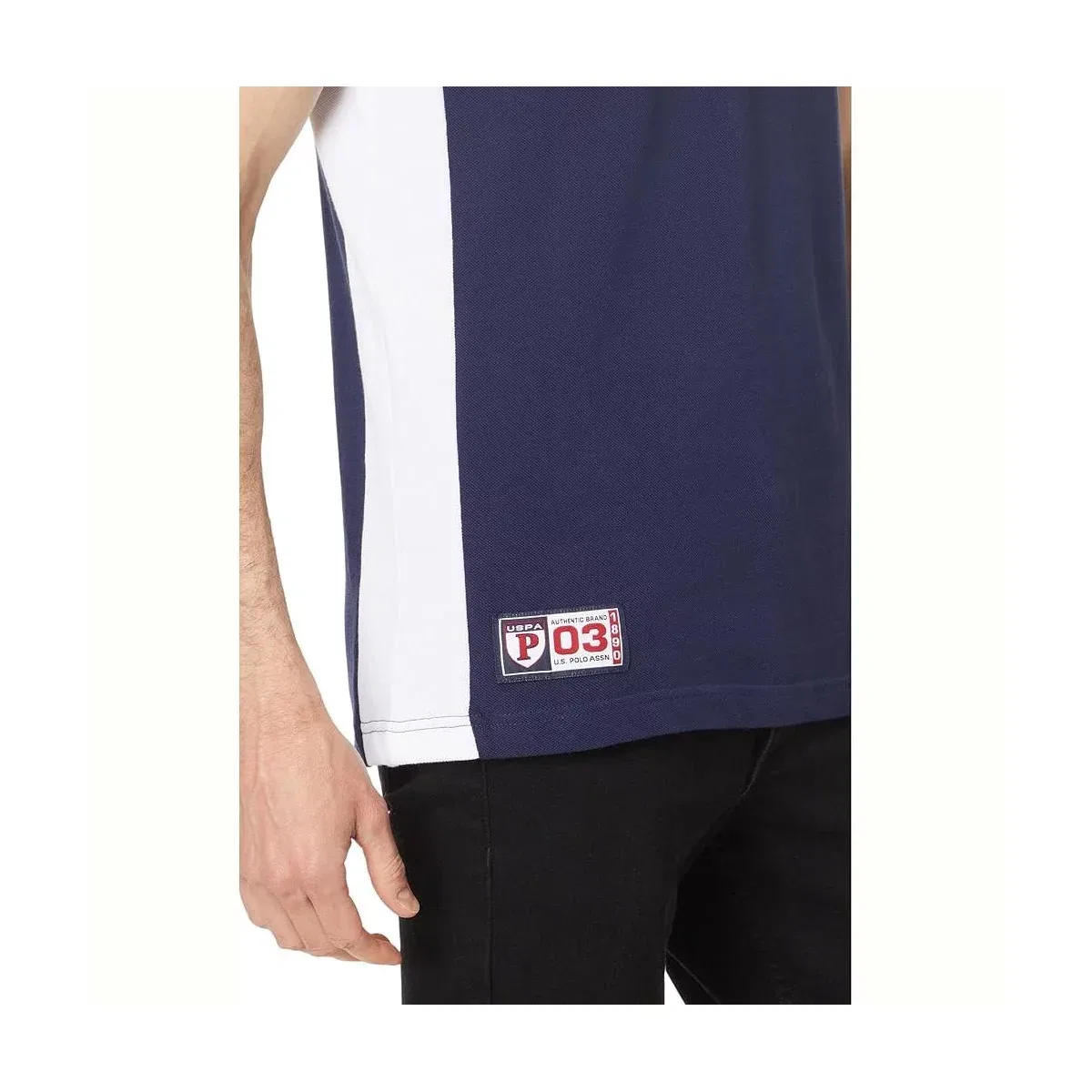 Мужская поло с двойным воротником Slim Fit U.S. Polo Assn., Classic Navy — фото 3