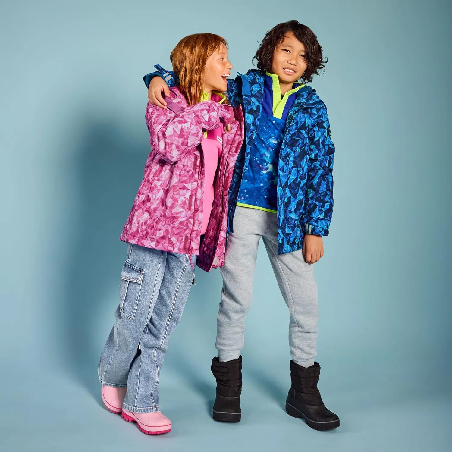Детские зимние сапоги для девочек и мальчиков Flurry Waterproof Fleece Lands' End, Evening Cobalt Blue — фото 2