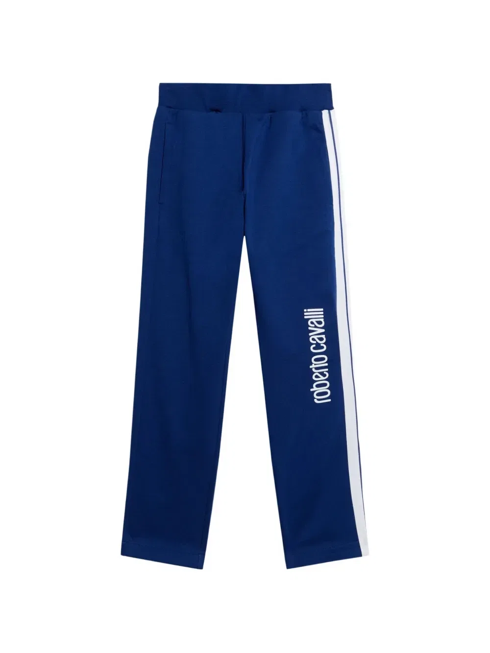 Спортивные брюки с логотипом и боковыми полосками Roberto Cavalli Junior, синий