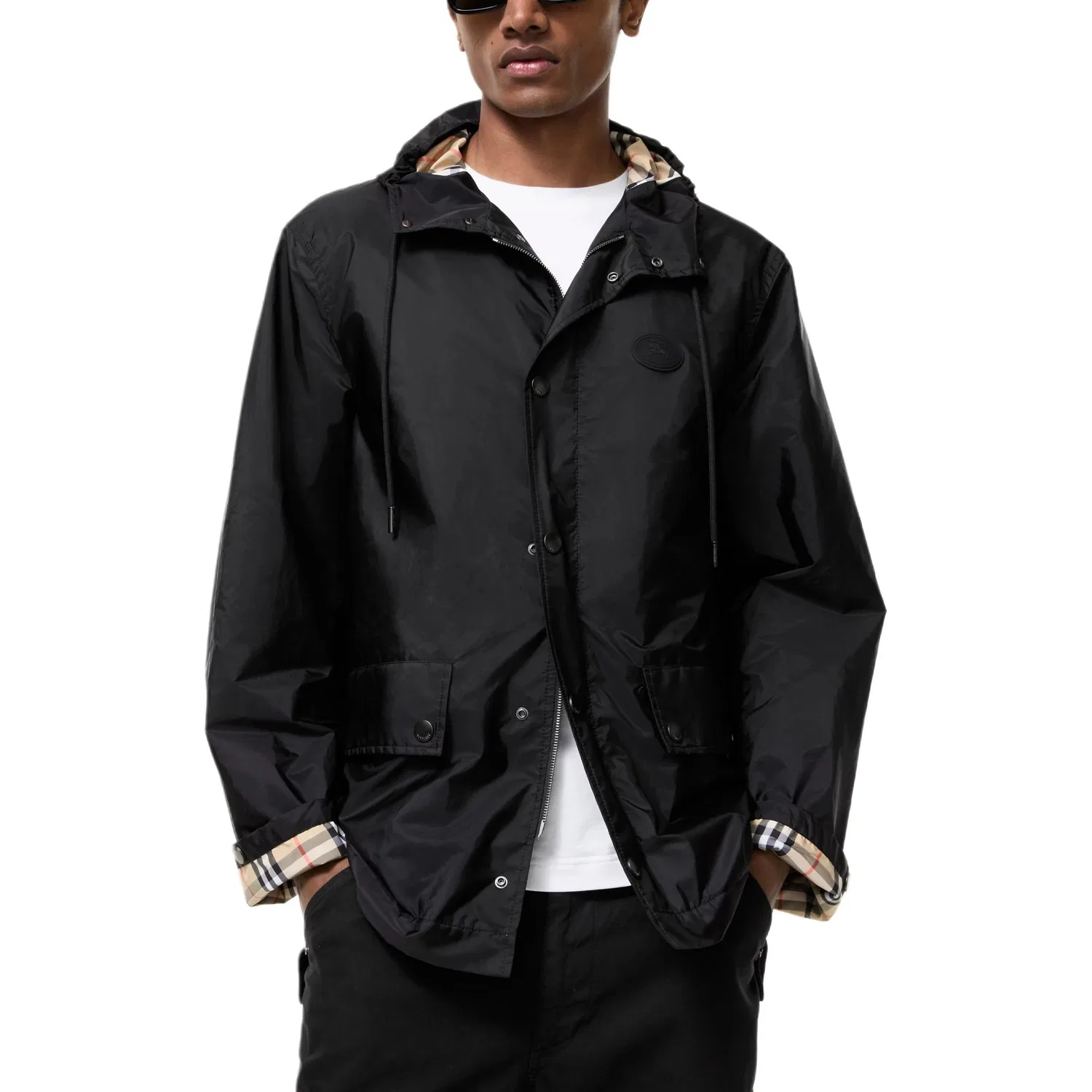 Мужская куртка с капюшоном Black Hooded Burberry, Black — фото 4