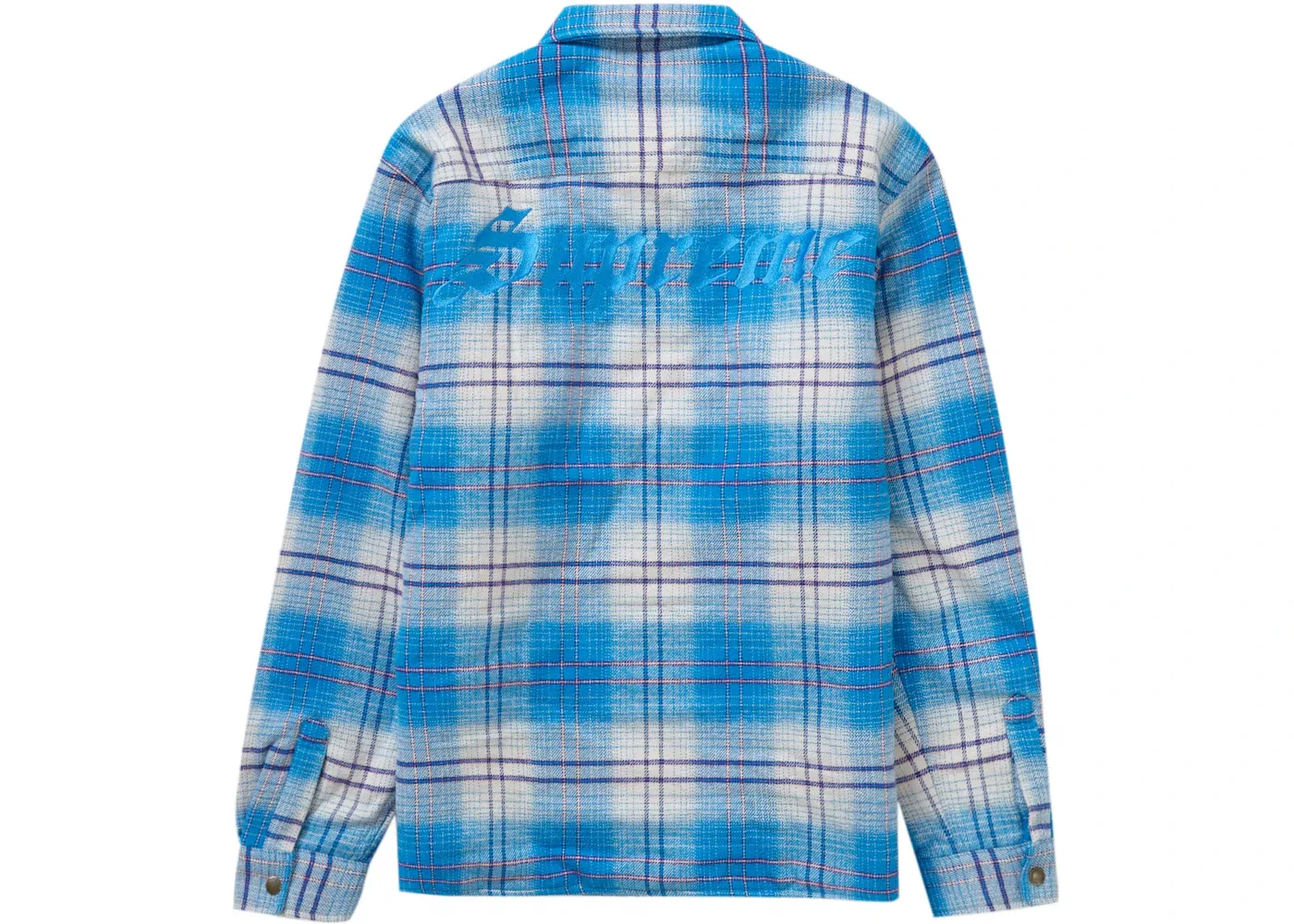 Мужская рубашка из фланели на кнопках Supreme, Blue — фото 3