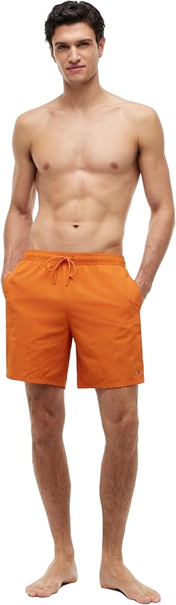 Плавательные шорты Tommy Hilfiger 7" with Drawstring Quick Dry, оранжевый — фото 3