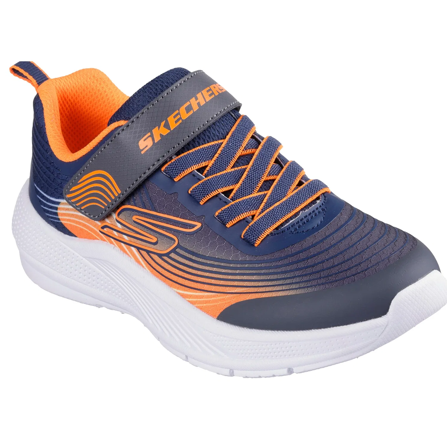 Детские кроссовки на липучках Skechers, Navy/Orange