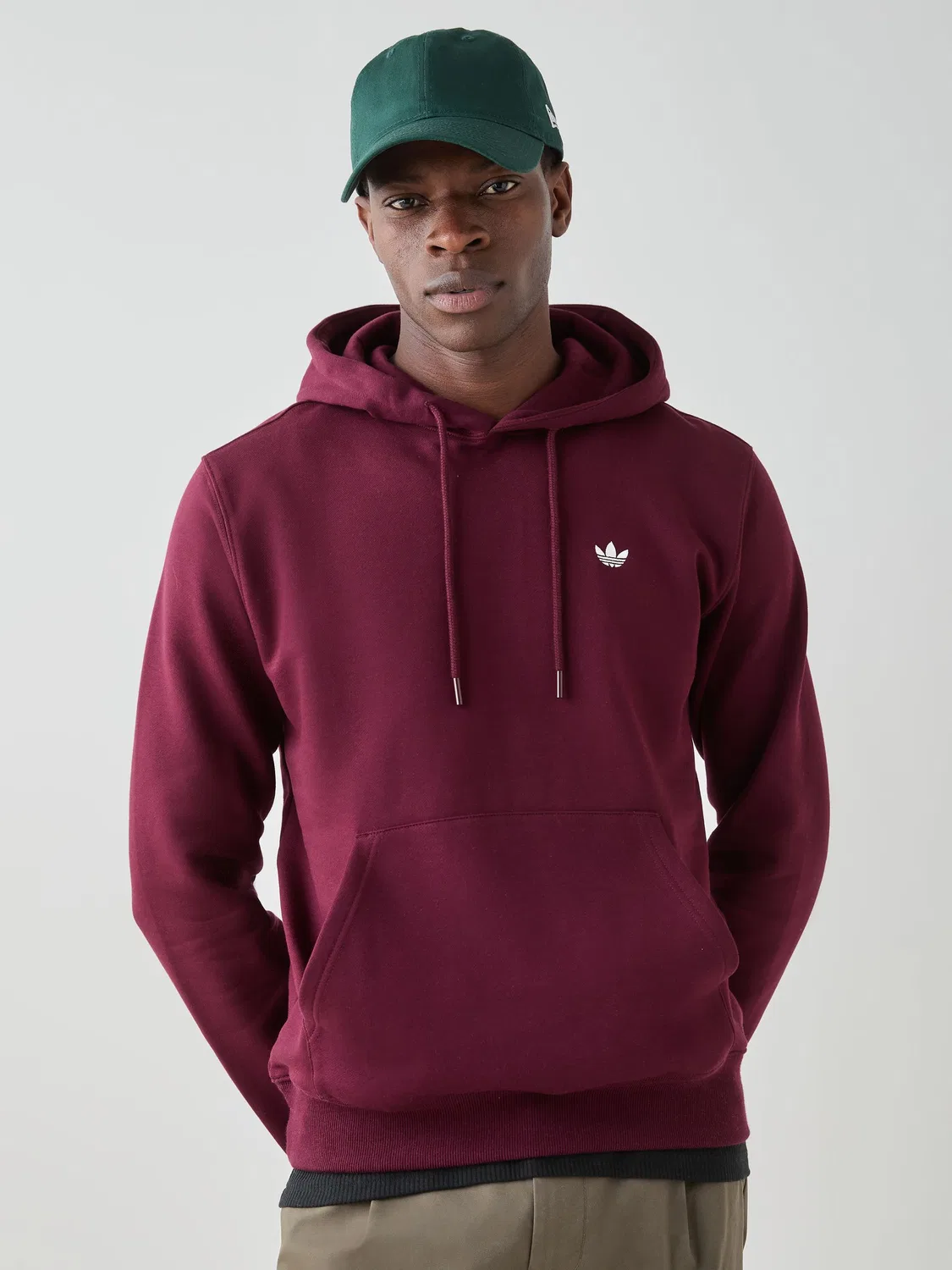 Худи adidas Originals Trefoil Essentials, бордовый