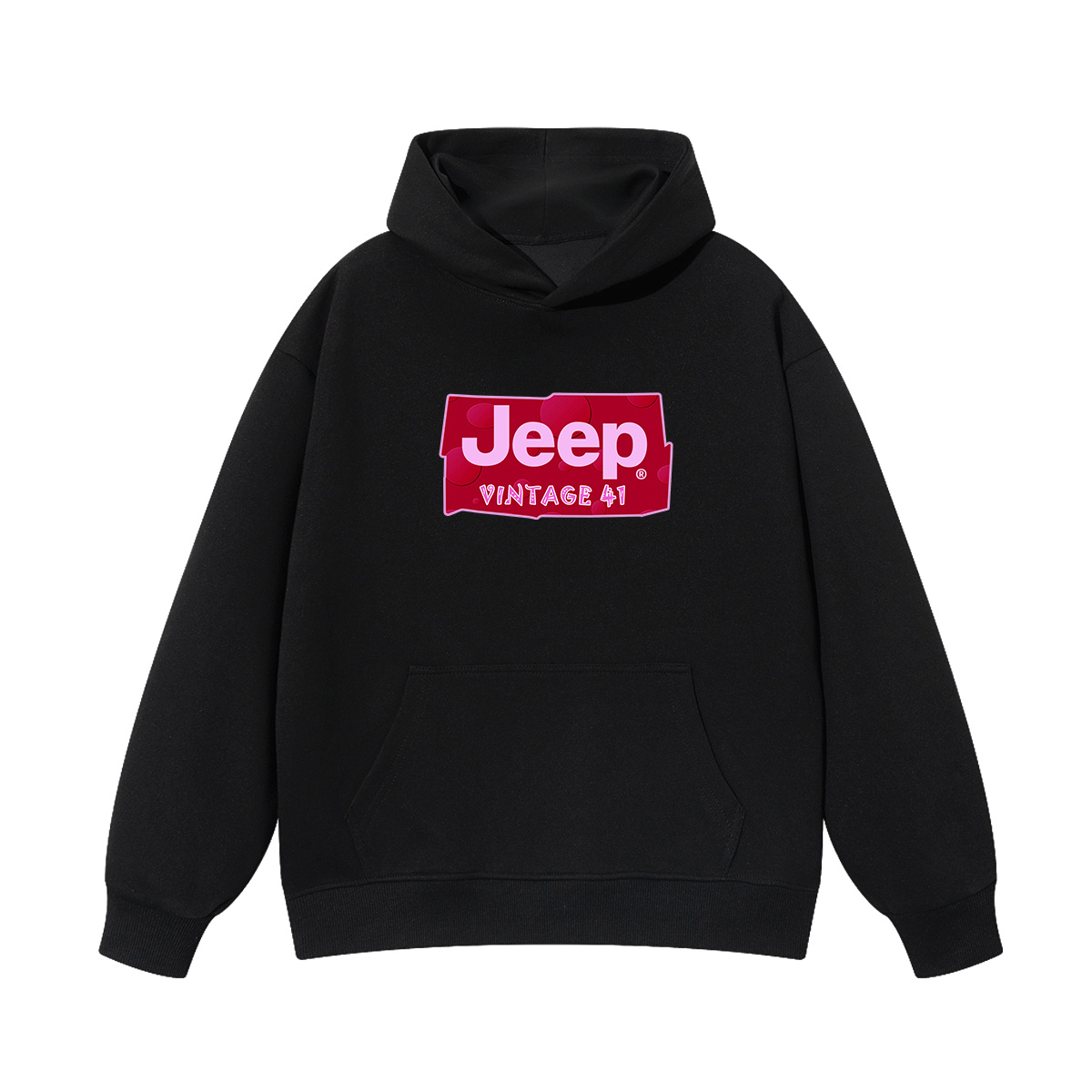 Толстовка с капюшоном утепленная для школьников Jeep, new year красный fleece-lined — фото 4