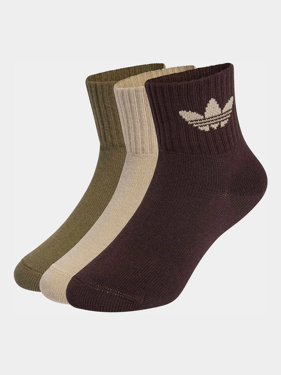 Носки фирменные adidas Originals 3 пары, темно-коричневые