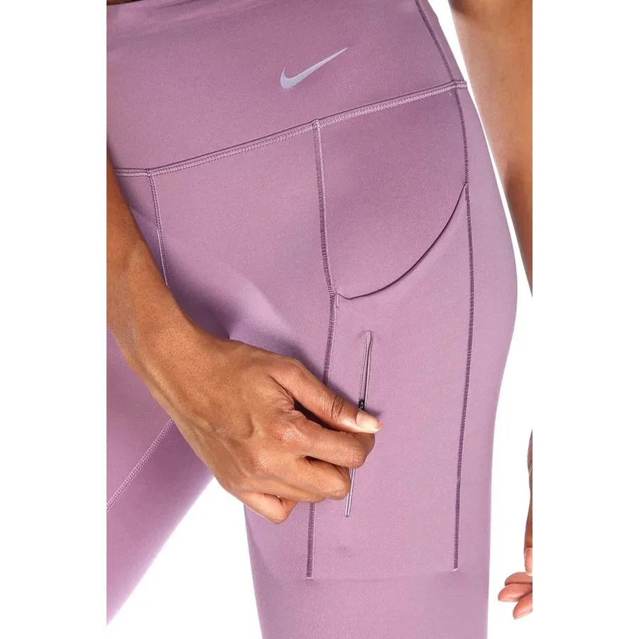 Женские леггинсы 7/8 с 6 карманами Nike Training Go Dri Fit Infinalock, Сиреневый — фото 3