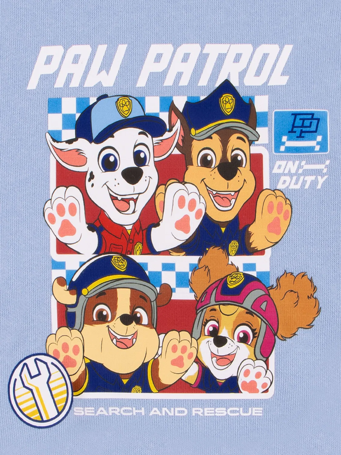 Свитшот с принтом PAW Patrol, модель Chase, Marshall, Rubble и Skye Character, синий — фото 2
