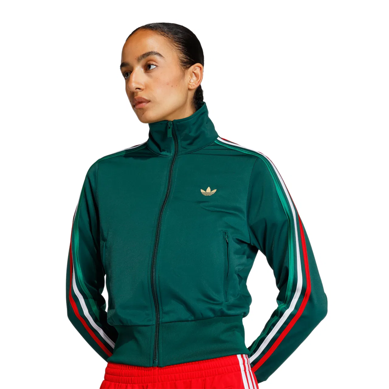 Женская куртка Firebird Classic Adidas Originals, цвет Bold Green/Team Dark Green/White — фото 3