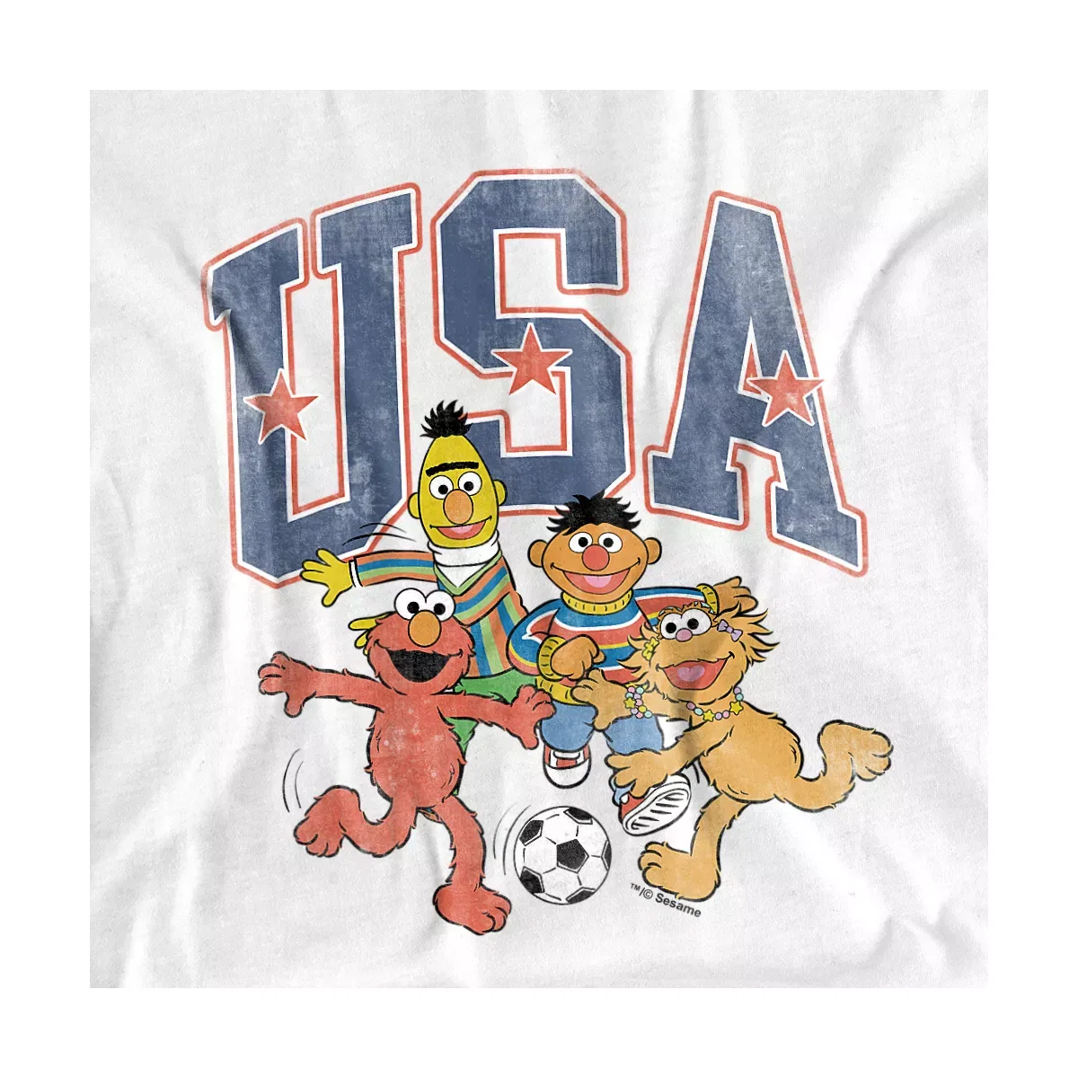 Детский боди-комбинезон с принтом Sesame Street Soccer Team, Белый — фото 2